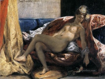 Mujer con un loro Romántico Eugene Delacroix Pinturas al óleo
